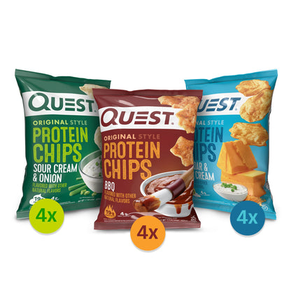 Quest Nutrition Cheese Crackers & Protein Chips Variety Pack, (BBQ, Cheddar & Sour