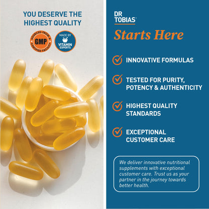 Dr. Tobias Omega 3 Fish Oil 2000mg Triple Strength | 180 Softgels | Heart, Brain & Joint Support | 2,000 mg Fish Oil | 800 mg EPA + 600 mg DHA | Delayed Release Omega 3 Supplement | 90 Servings