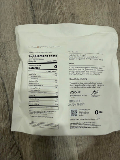 ProMix Nutrition Electrolytes Powder Hydration Packets - Himalayan Pink Salt, Magnesium, Potassium, Vitamin C - Salted Watermelon, Lightly Sweetened - 30 Servings (Pack of 30)