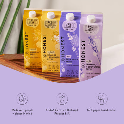 The Honest Company 2-in-1 Cleansing Shampoo + Body Wash Refill Carton | Gentle