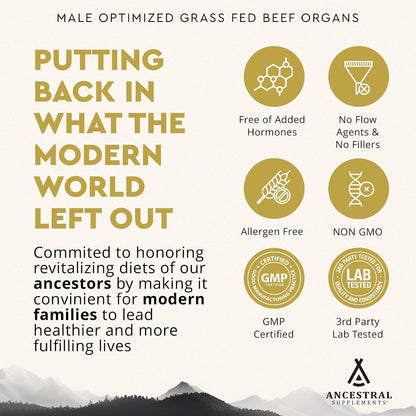 Ancestral Supplements FEM & Mofo Bundle – His & Hers Grass Fed Organ Supplements – Supports Hormone Balance, Energy, Vitality & Wellness – Pasture Raised Beef Organ Multivitamin for Men & Women