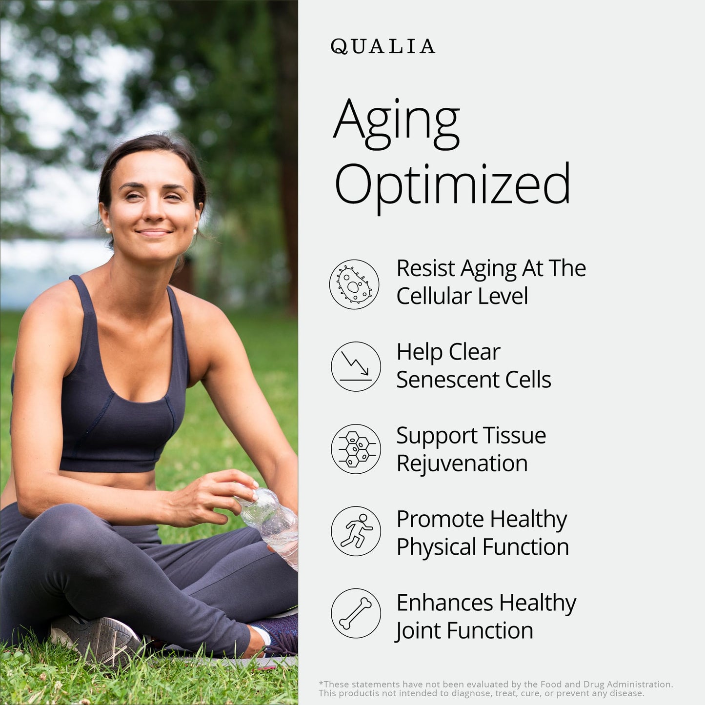 QUALIA LIFE SCIENCES Senolytic Supplement, Fisetin, Quercetin, Piperlongumin & More, Aging Supplement - Supports Optimal Cell Repair & Rejuvenation, Naturally Eliminate Zombie Cells, 1 Month Supply