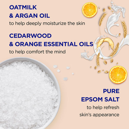 Dr Teal's Pure Epsom Salt Soak, Soothe & Comfort with Oat Milk & Argan Oil, 3 lbs