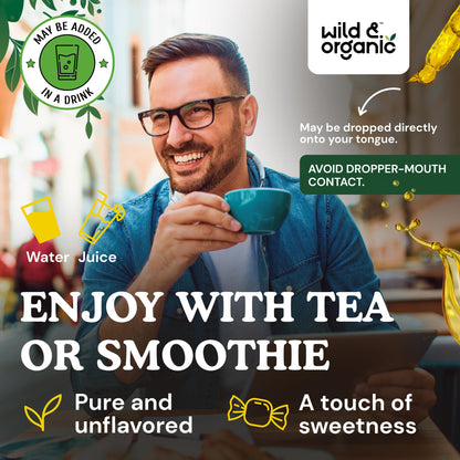 Wild & Organic Saw Palmetto for Men & Women - Urinary Tract & Hair Support - Saw Palmetto Extract Liquid Drops - Add to Tea - Serenoa Repens Berries Supplement - Vegan, Sugar & Alcohol-Free - 4 fl oz
