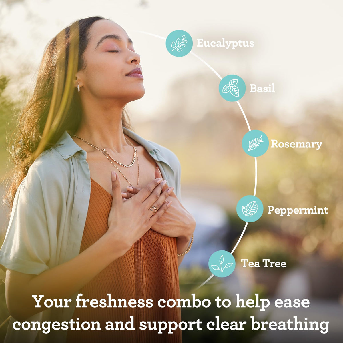GuruNanda Breathe Essential Oil Set (Pack of 3 x 0.34 Fl Oz) - 100% Pure, Natural & Undilut