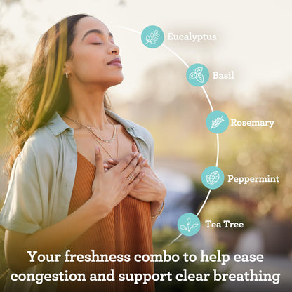 GuruNanda Breathe Essential Oil Set (Pack of 3 x 0.34 Fl Oz) - 100% Pure, Natural & Undilut