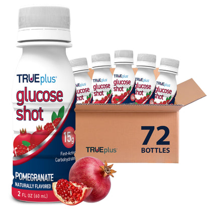TRUEplus Glucose Shot, 15g Carbohydrates, Mixed Berry Flavor, 6 Pack | 15g Fast-Acting Carbohydrates, Fat Free, Gluten Free, Boosts Energy, Great Tasting and Easy to Use