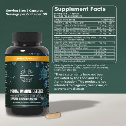 Primal Harvest Immune Defense - Daily Supplement, Gluten & Soy Free