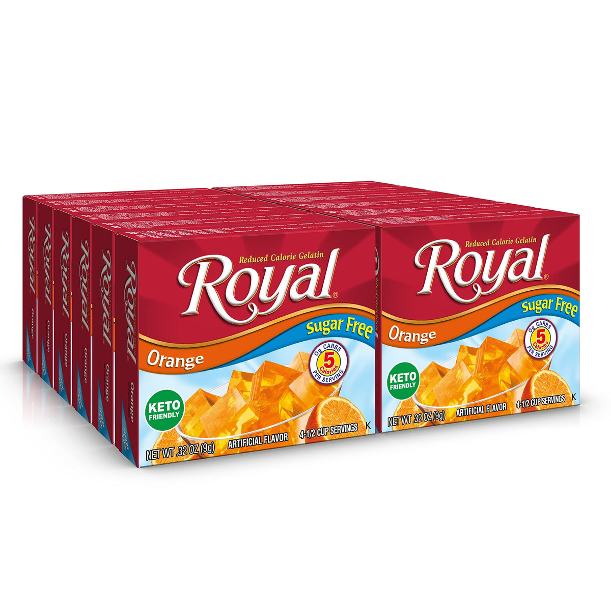 Royal Strawberry Gelatin Dessert Mix, Sugar Free and Carb Free,0.32 0z (Pack of 12)