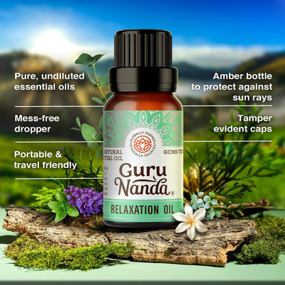 GuruNanda Essential Oil Blends – 6 Pack (10mL Each), Breathe Easy, Tranquility, Relaxation, Harmony, Calming Sleep & Thrive, Natural Aromatherapy Oils for Diffuser, Wellness & DIY