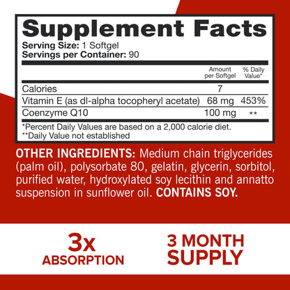 Qunol Ultra CoQ10 100mg Softgels- 3x Better Absorption, Antioxidant for Heart Health