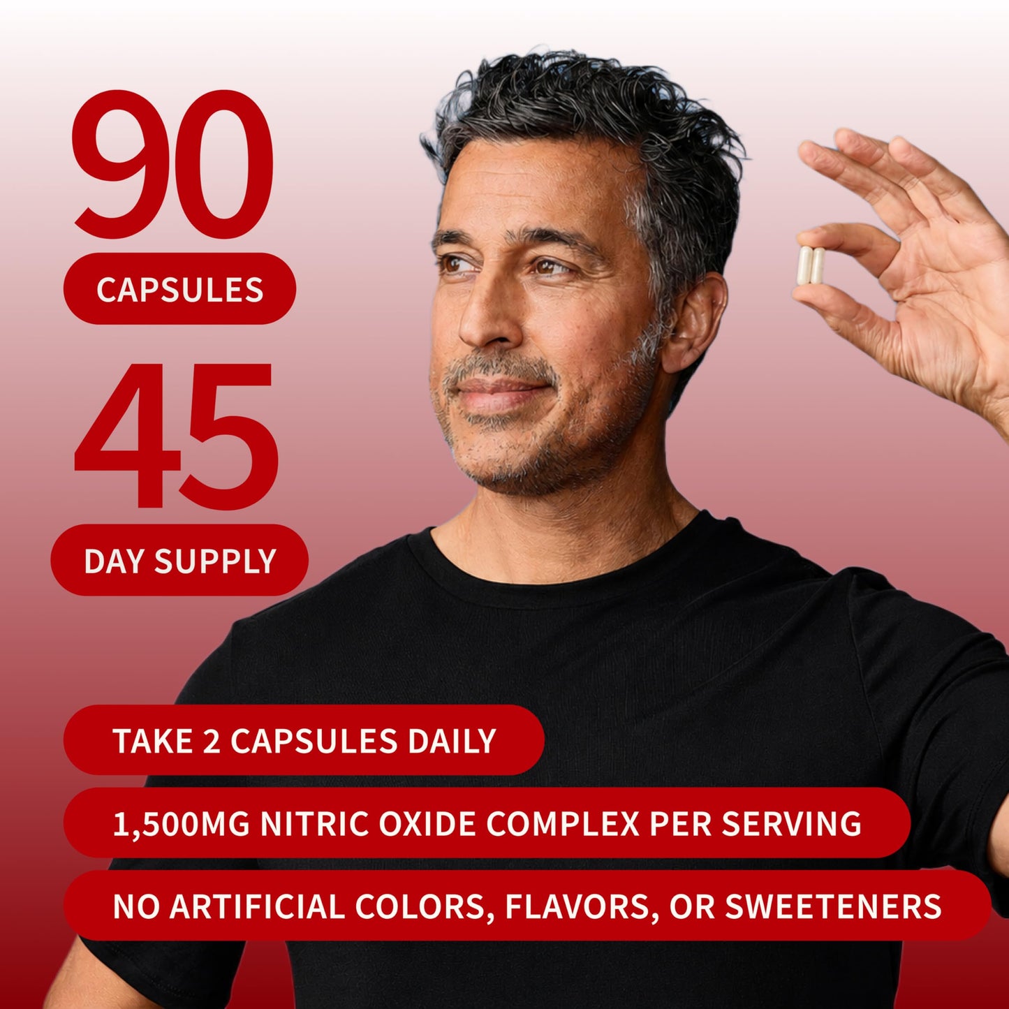 Snap Supplements Nitric Oxide Booster for Men & Women, 60 Vegan Capsules | Nitric Oxide Supplement, L-Citrulline + 3 Forms of L-Arginine for Stamina, Endurance & Circulation, Caffeine-Free Pre-Workout
