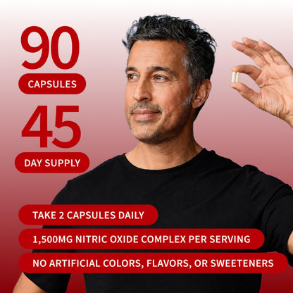 Snap Supplements Nitric Oxide Booster for Men & Women, 60 Vegan Capsules | Nitric Oxide Supplement, L-Citrulline + 3 Forms of L-Arginine for Stamina, Endurance & Circulation, Caffeine-Free Pre-Workout