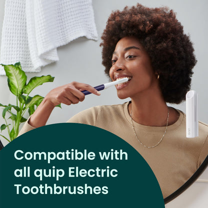 quip Sonic Toothbrush Replacement Heads for Adults, White, 3 Pack