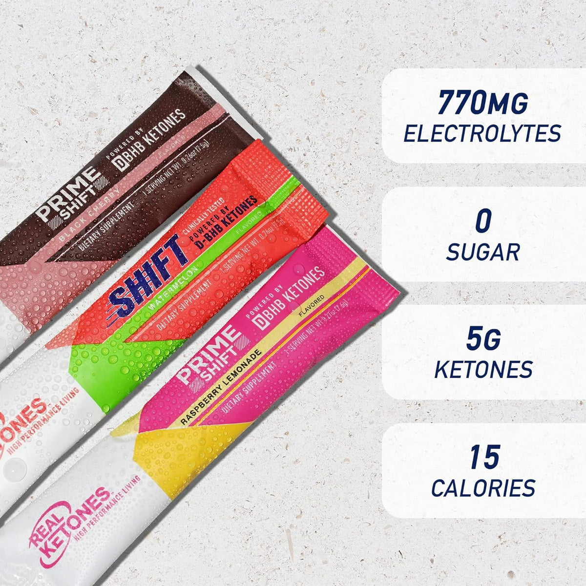 Real Ketones BHB Exogenous Ketones Drink Mix Packets Keto Electrolytes Powder Packets
