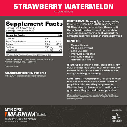 MTN OPS Magnum Clear Whey Protein Isolate, Strawberry Watermelon