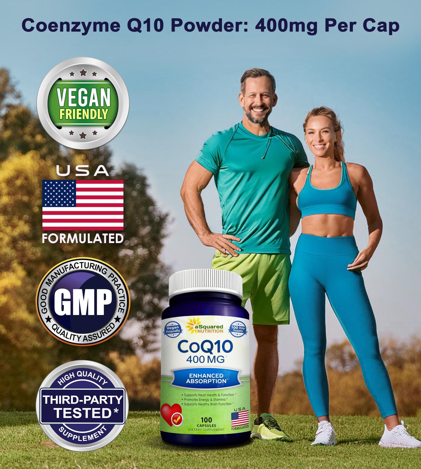 CoQ10 400mg - 200 Capsules - Co Q 10 Supplement - Coenzyme Q10 Pills - CQ10 | Max Strength CoQ 10 - High Absorption Ubiquinone Powder - CO Q-10 Enzyme Vitamin Alternative to Softgels & Gummies