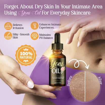 vibraxlabs Yoni Oil 1 Oz. Rose Scented Daily Feminine Wash Vulva Oil for pH Balance and Female Dryness