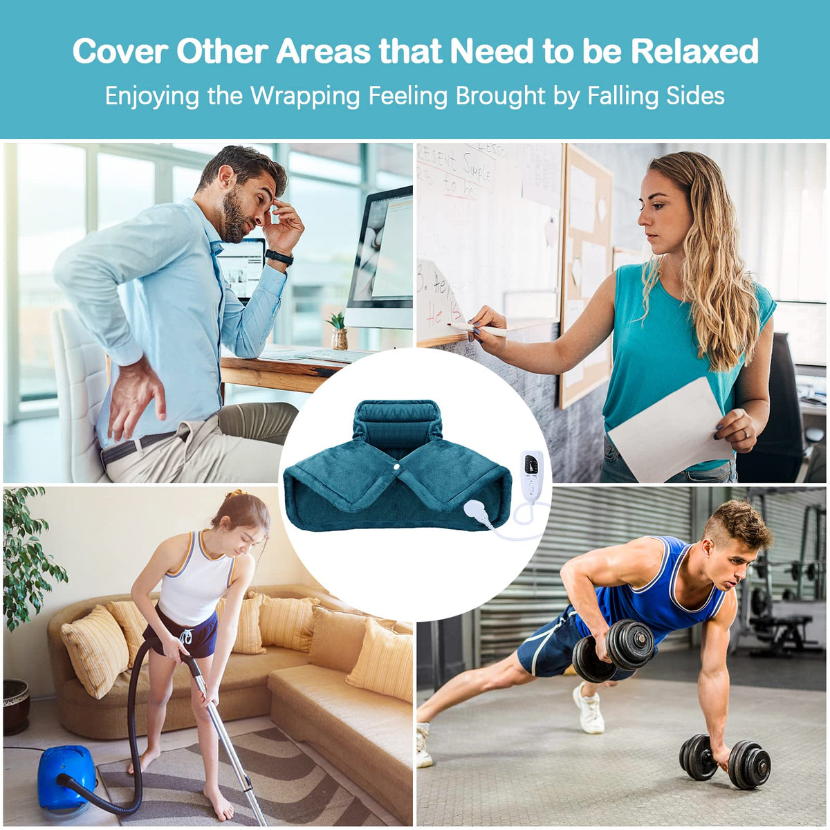 NIUONSIX Heating Pad for Neck and Shoulders 2lb Weighted Neck Heating Pad for Pain