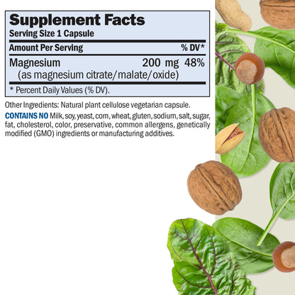 Andrew Lessman ProCaps Magnesium Intensive Care 200 mg 250 Capsules | 200 mg highly absorbable Magnesium blend. Gentle on sensitive stomachs with no additives, sodium or gluten.