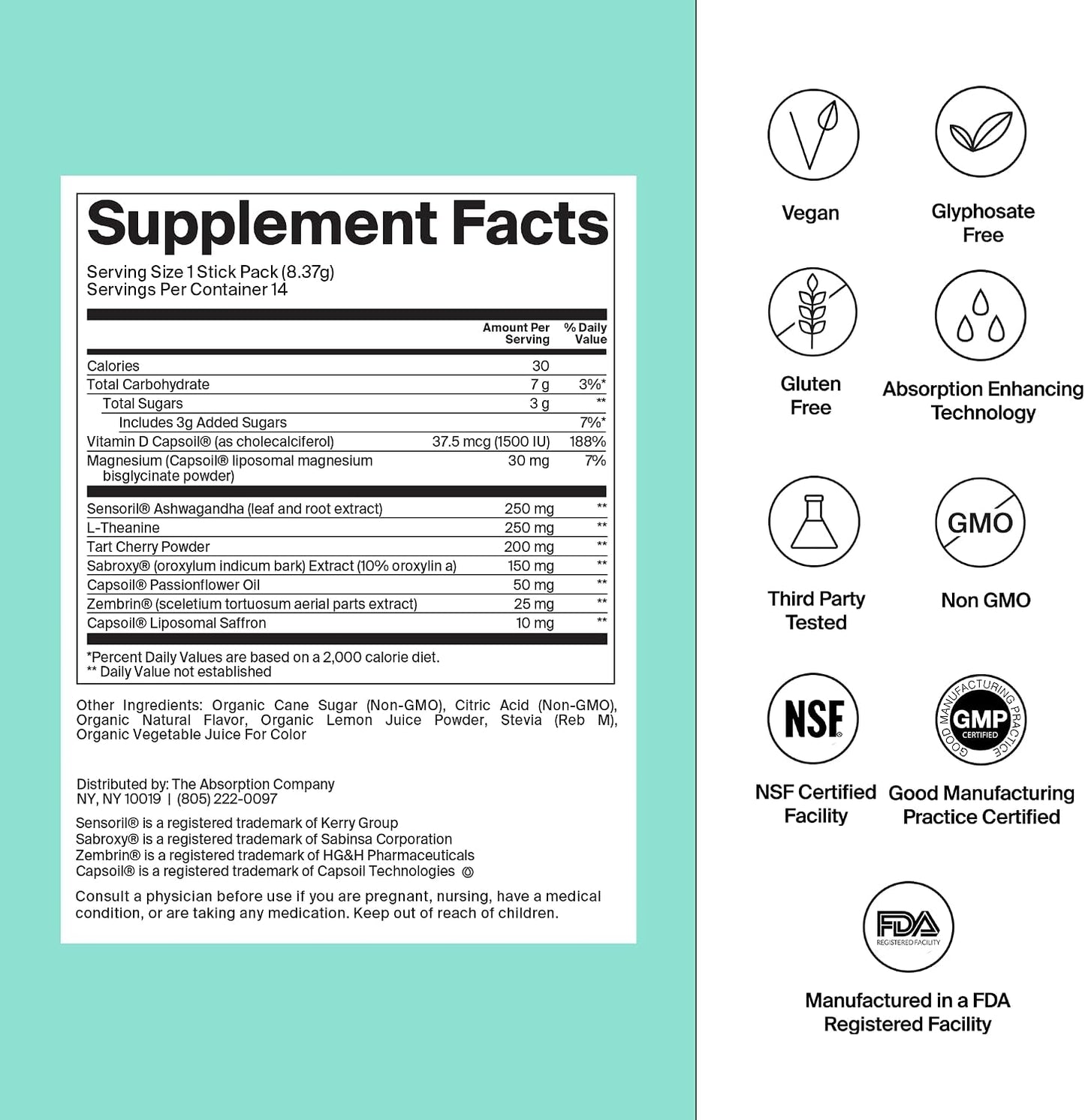 Calm Drink Mix - Supports Cortisol Regulation - Watermelon Lemonade & Electrolyte Powder Packets - Workout Recovery - Mango Lemonade & Sleep Aid Powder - Improve Sleep - Chamomile Lemonade (7 Sticks)