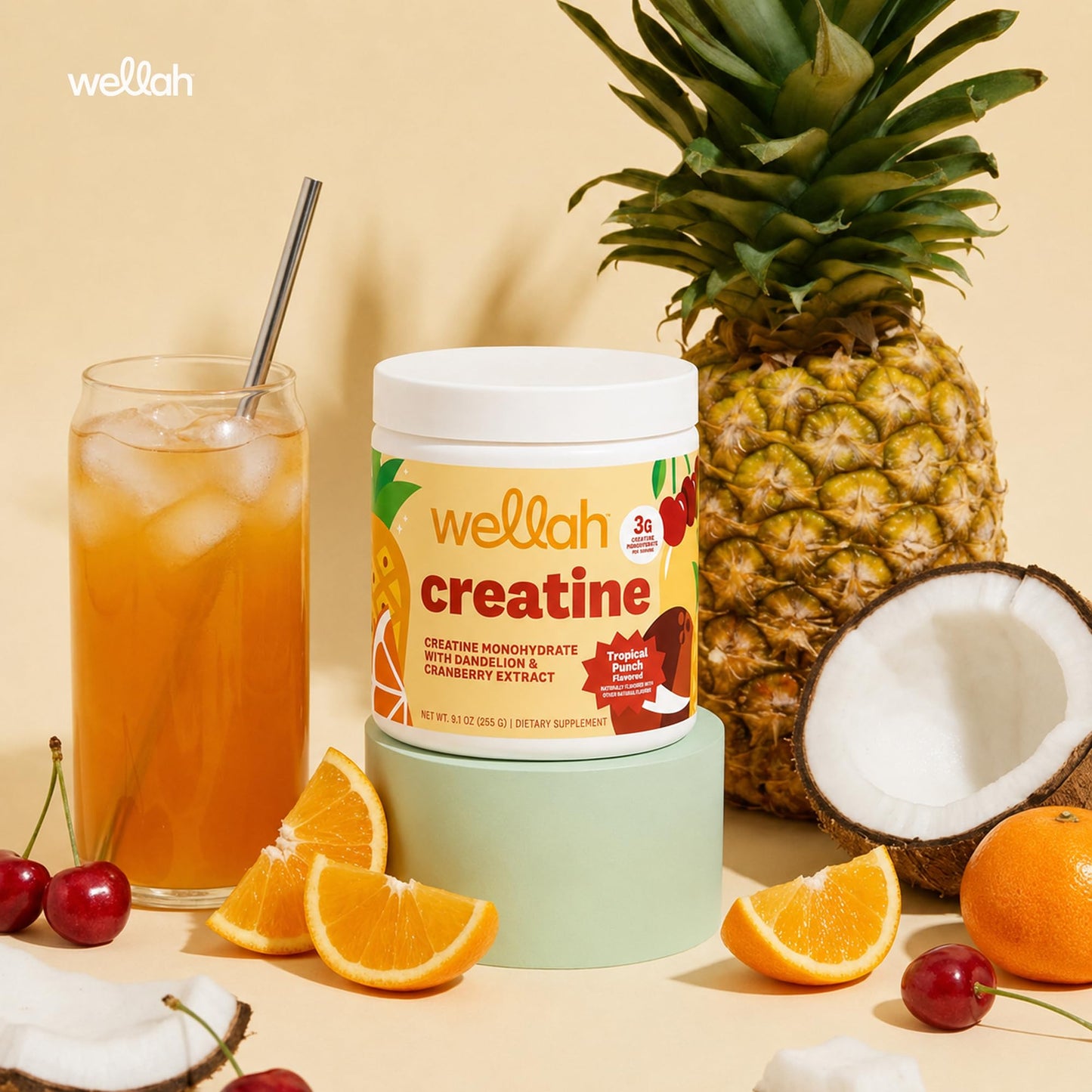 Wellah Creatine for Women - Creatine Monohydrate with Dandelion & Cranberry Extract (50 Servings, Strawberry Lemonade) | Creatine Monohydrate with Dandelion & Cranberry Extract