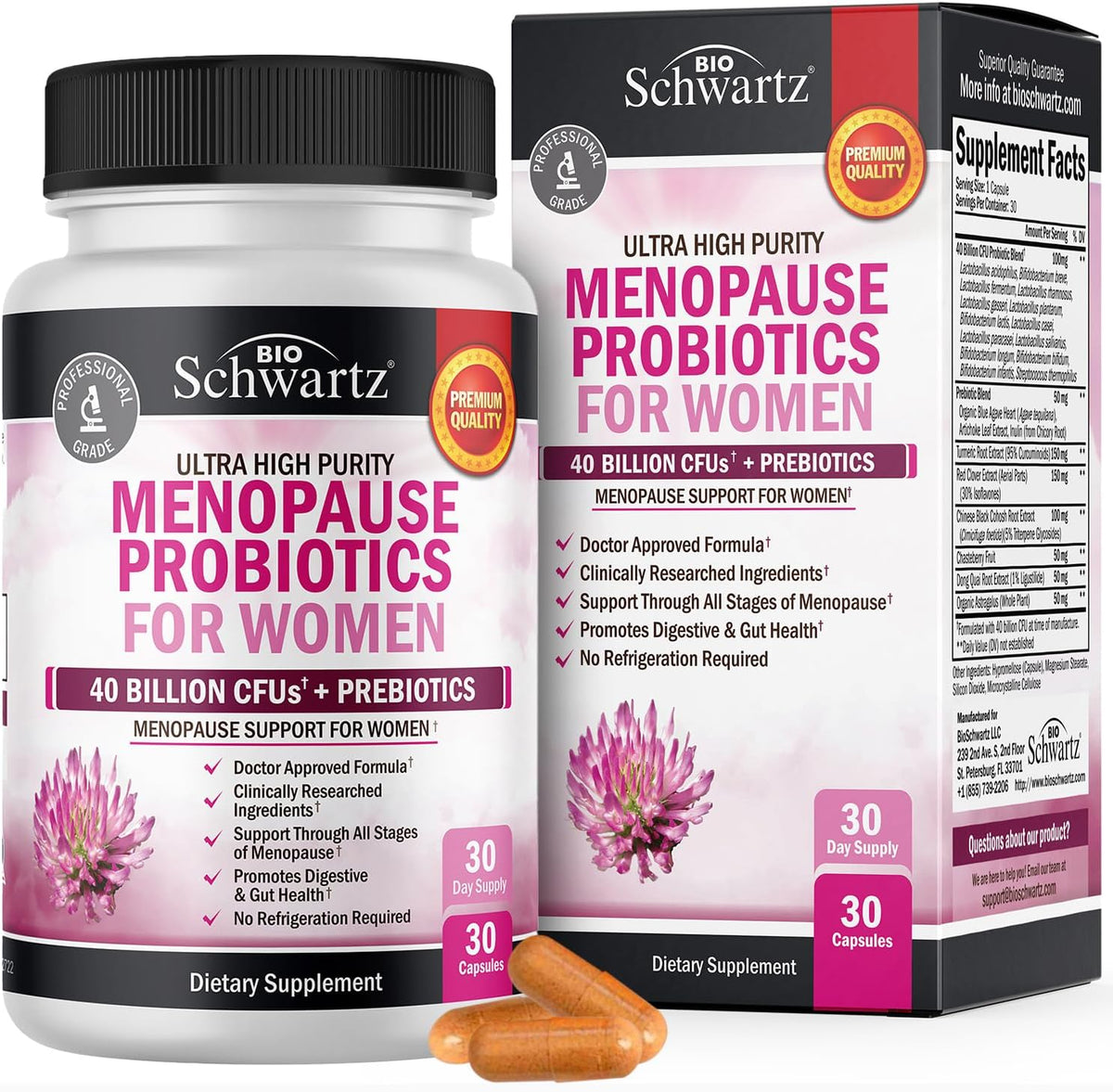 Menopause Supplements for Women - 40B CFU Menopause Probiotics for Women