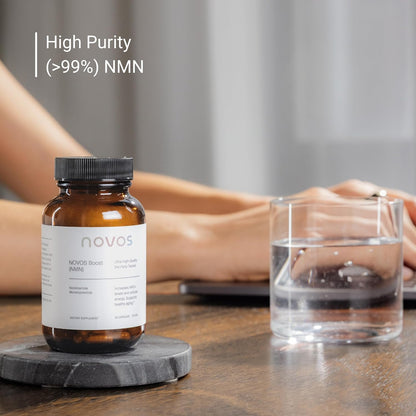 Novos Boost NMN 250mg | Third-Party Tested | Ultra High-Purity for NAD+ Support, Energy & Longevity | Stabilized NMN Supplement for Men & Women | 60 Vegan Capsules (30 Servings)