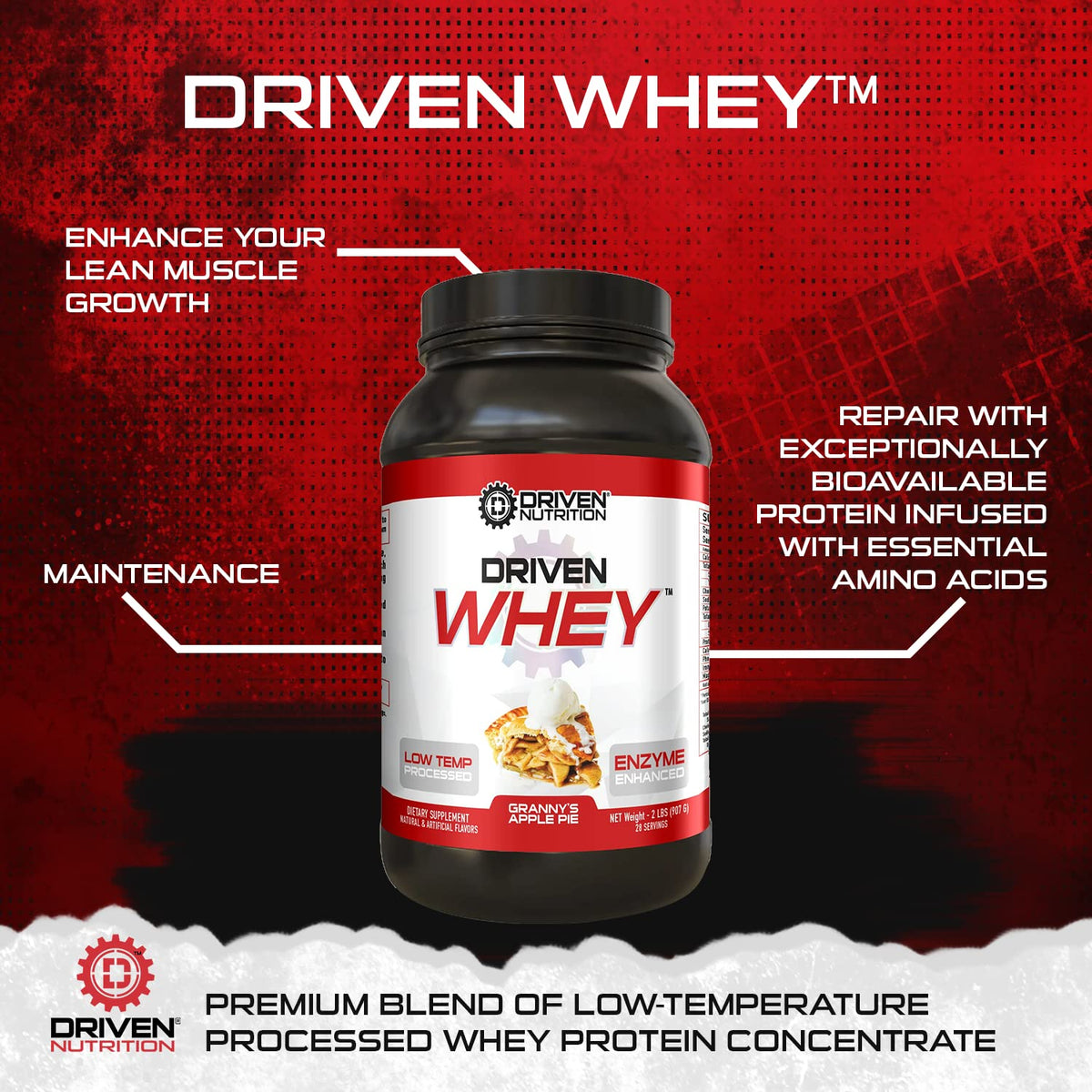 Driven WHEY- Grass Fed Whey Protein Powder: Delicious, Clean Protein Shake