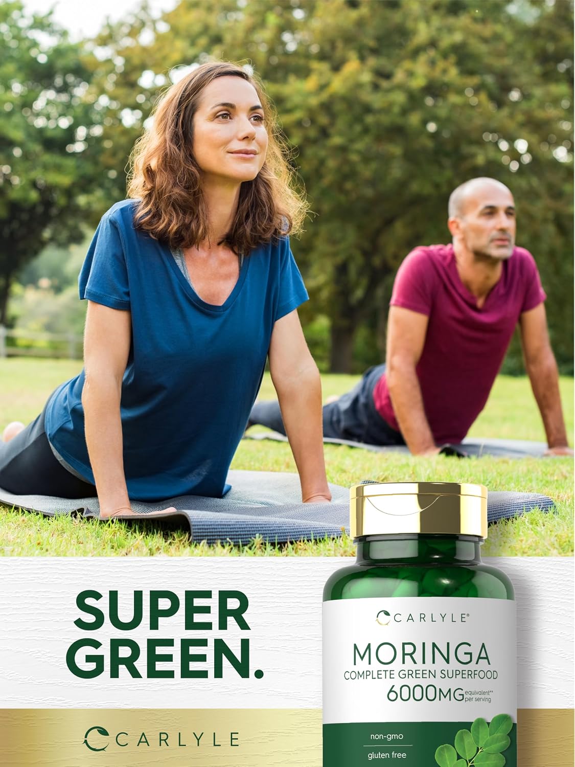 Carlyle Moringa Oleifera Supplement | 180 Capsules | Complete Green Superfood for Women and Men | From Moringa Leaf Powder | Non-GMO and Gluten Free