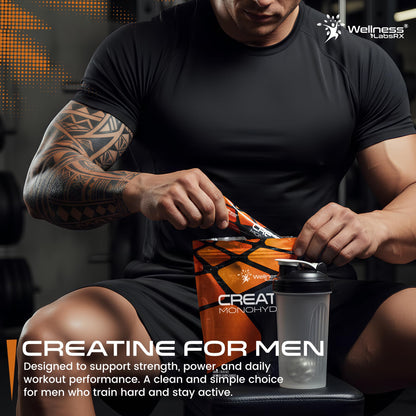 WELLNESS LABSRX Creatine Monohydrate Powder Sachets 300g – Fruit Punch Flavor Micronized Creatine Powder Supplement, Creatine for Women and Men, Supports Strength, Energy, Performance - 60 Servings