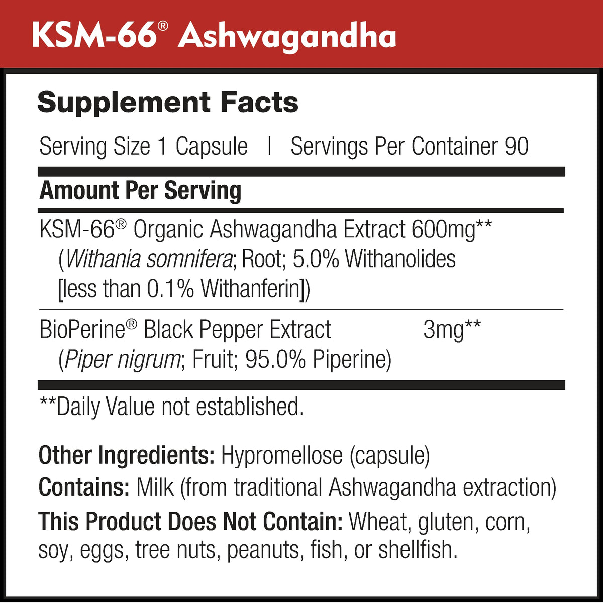 DailyNutra KSM-66 Ashwagandha 600mg Organic Root Extract - High Potency Supplement