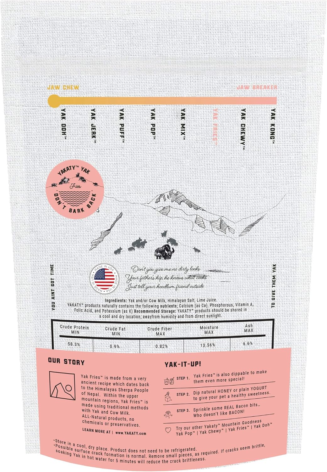 Yak Fries 4oz - Guilt-Free French Fries Treat
