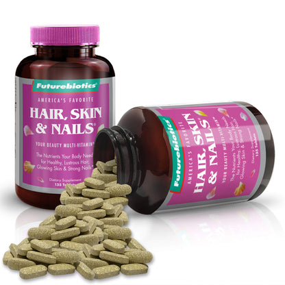 Futurebiotics Hair, Skin & Nails Beauty MultiVitamin with Biotin, Hair Vitamins and Skin Vitamins that Promote Healthy Hair and Nail, 180 Tablets