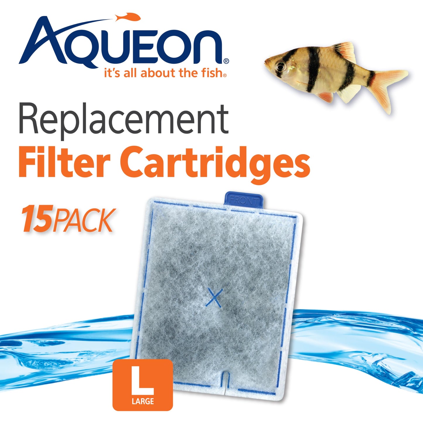 Aqueon Aquarium Fish Tank Replacement Filter Cartridges Large - 3 Pack