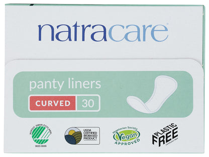 Natracare Natural Organic Curved Panty Liners, with Certified Organic Cotton, Ecologically Certified