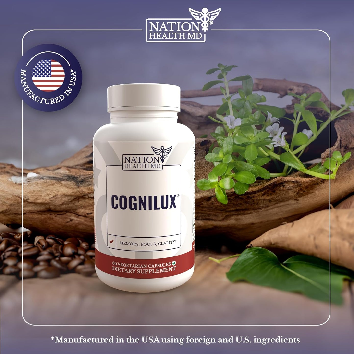 Cognilux | Brain Supplements for Memory and Focus | Nootropic Focus Supplement, Niacin, Vitamin B6, GABA, Memory Supplement for Brain, Brain Health