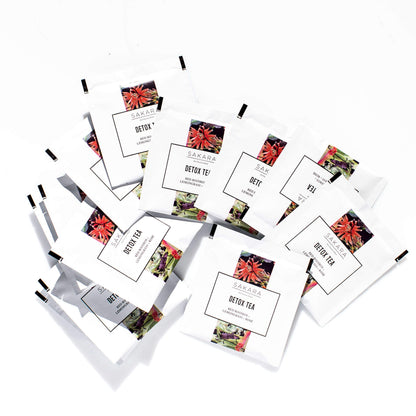 Sakara Detox Tea - Herbal Tea with Rose Petals, Lemon Peel, Lemongrass, & Rooibos