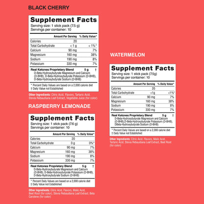 Real Ketones BHB Exogenous Ketones Drink Mix Packets Keto Electrolytes Powder Packets