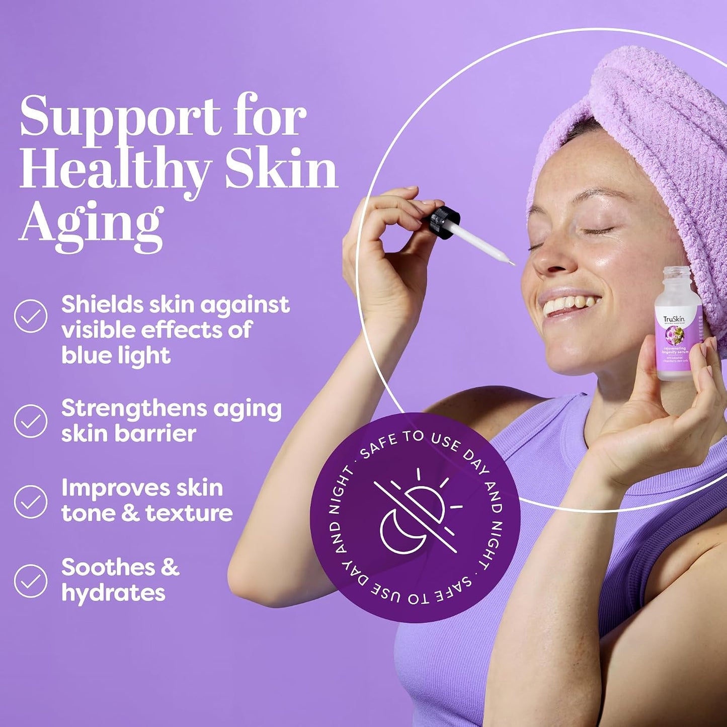 TruSkin Bakuchiol Face Serum, Gentle Retinol Alternative, 1 fl oz | With Snow Algae and Lingonberry stem cells to visibly smooth wrinkles and support healthy-looking, firmer skin
