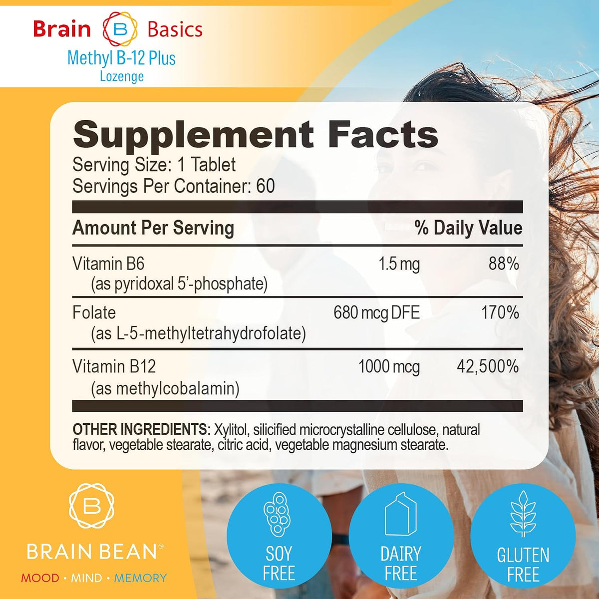 Extra Strength Methyl B-12 & Methyl Folate – 60 Chewable Tablets, Orange Citrus Flavor – High Potency Bioactive B-12 Vitamin & B9 Folate Supplement for Energy, Brain, Heart & Nerve Support