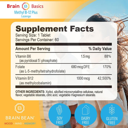 Extra Strength Methyl B-12 & Methyl Folate – 60 Chewable Tablets, Orange Citrus Flavor – High Potency Bioactive B-12 Vitamin & B9 Folate Supplement for Energy, Brain, Heart & Nerve Support