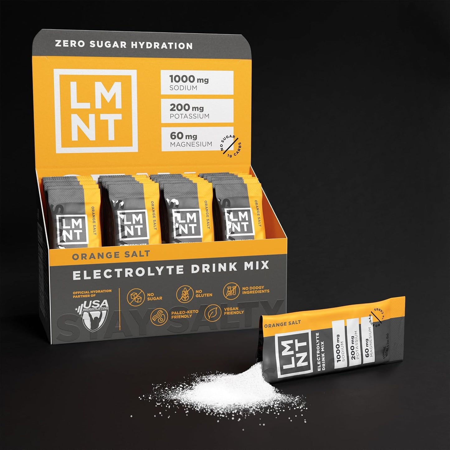 LMNT Zero Sugar Electrolytes - Orange Salt | Drink Mix | 30-Count