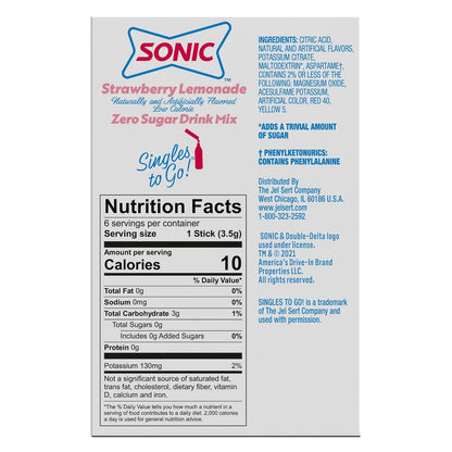 Sonic Singles To Go Sugar Free Drink Mix Variety Pack - 4 Fruity Flavors