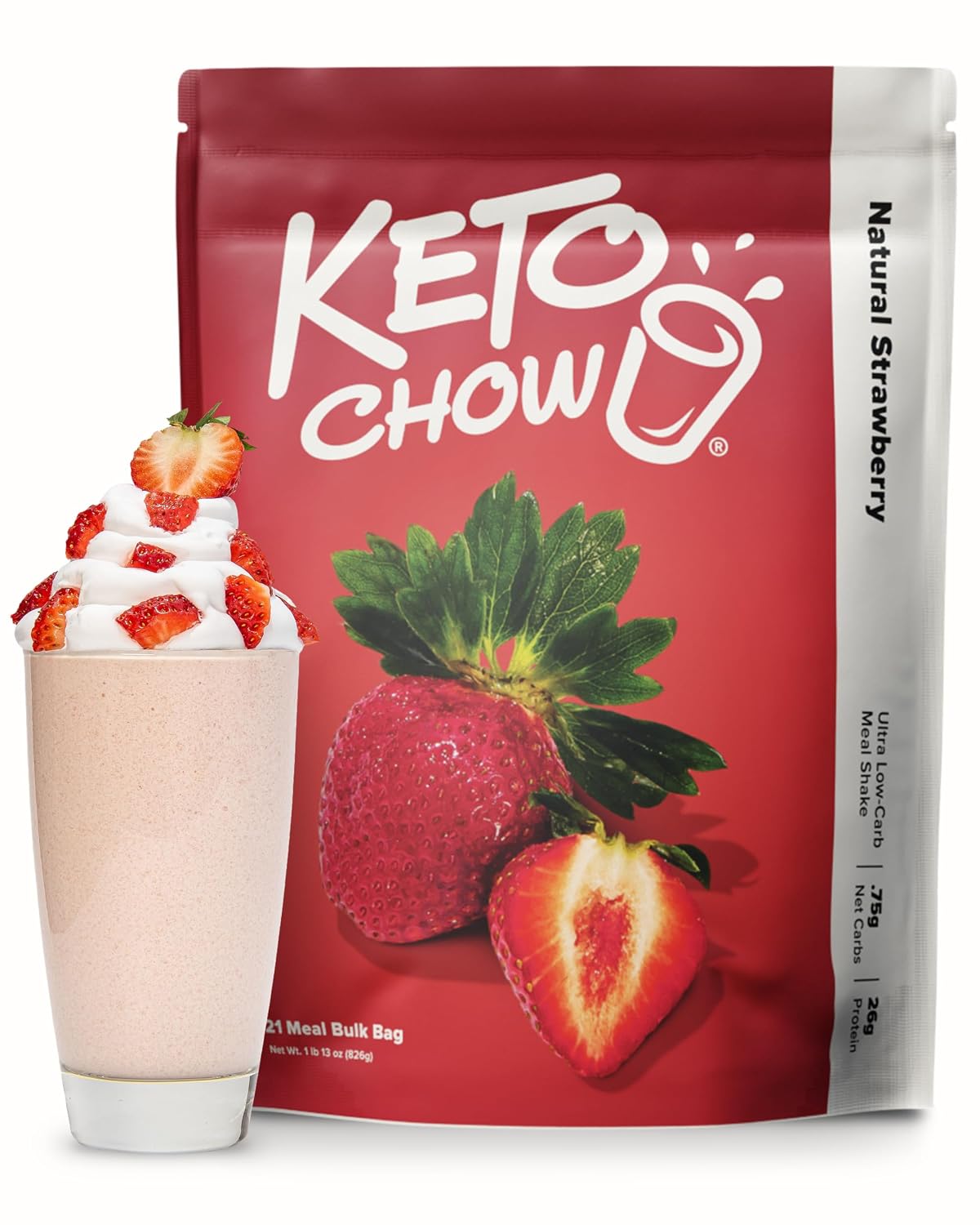 Keto Chow Chocolate Meal Replacement Shake Powder, 21 Meals
