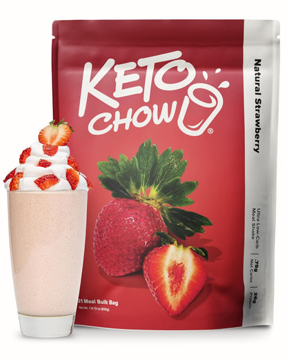 Keto Chow Chocolate Meal Replacement Shake Powder, 21 Meals