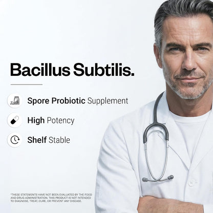 Supersmart - Bacillus Subtilis 3 Billion CFU per Day (High Potency) - Spore Probiotic Supplement | Non-GMO & Gluten Free - 60 DR Capsules