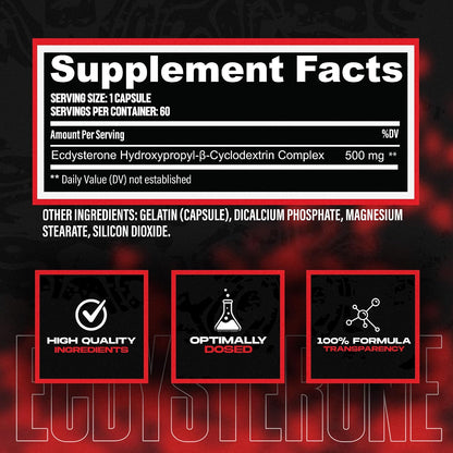 Huge Supplements Ecdysterone Supplement, Natural Muscle Builder for Men, 1000mg Beta Ecdysterone Per Serving, Optimally Dosed, Superior Absorption, 98% Highest Purity Available