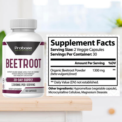 Probase Nutrition Beetroot 60 Capsules 30-Day Supply