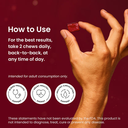 humanN SuperBeets Heart Chews Advanced - 100mg of CoQ10 Plus Beetroot & Grape
